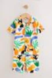 Ecru/Yellow Short Sleeve Shirt & Shorts Set (3mths-7yrs) - Image 1 of 1