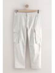 Ecru White Regular Tapered Fit Tech Stretch Utility Cargo Trousers - Image 1 of 1