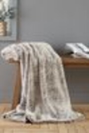 Catherine Lansfield Grey Wolf Faux Fur Blanket Throw - Image 1 of 1