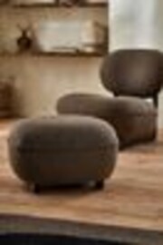 French Connection Mocha Charcoal Grey Brown Loop Boucle Jaivik Footstool - Image 1 of 1