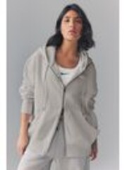 Nike Neutral Oversized Mini Phoenix Fleece Swoosh Full Zip Hoodie - Image 1 of 1