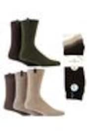 Jeff Banks Natural Chunky Knit Rib Boot Socks 5 Pack - Image 1 of 1