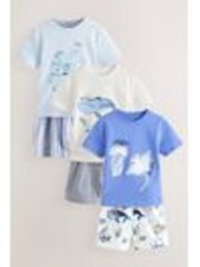 modra/bela Sea Life - Kratke pižame 3 paket (9mesec-12leto) - Slika 1 iz 1