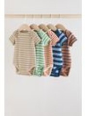 Mehrfarbig gestreift - Kurzarm-Bodys für Babys im 5er Pack - Bild 1 von 1