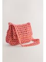 Orange 100% Cotton Beaded Shoulder Bag - Image 1 of 1