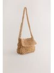 Neutral 100% Cotton Beaded Shoulder Bag - Image 1 of 1