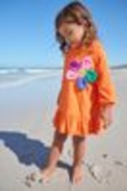 Orange Flower Towelling Hoodie (3mths-8yrs) - Image 1 of 1