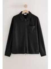 Negro - Plisse Zip Shacket - Imagen 1 de 1