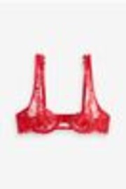 Bluebella Red Samara Plunge Underwired Sheer Embroidered Lace Bra - Image 1 of 1