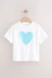 White Sequin Heart Print T-Shirt (3-16yrs) - Image 1 of 1