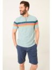 FatFace Henley Light Blue Chest Stripe Henley - Image 1 of 1