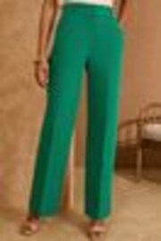 Love & Roses Green Petite High Waist Wide Leg Tailored Trousers - Image 1 of 1