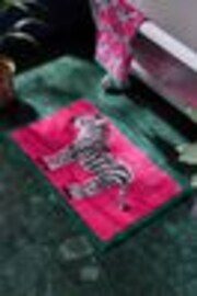 Pink Zebra 100% Cotton Bath Mat - Image 1 of 1
