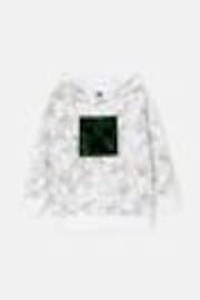 Angel & Rocket Grey Minecraft Graphic Sequin 100% Cotton Hoodie - Image 1 of 1