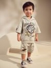 Grey Marl Looney Tunes Short Sleeve Hoodie & Shorts Set (3mths-8yrs) - Image 1 of 1