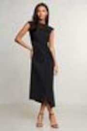 Lipsy Lace Top Asymmetrical Fit and Flare Midi Dress - Imagen 1 de 1
