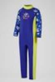 Speedo Blue Printed All-In-One Sun Suit - Image 1 of 1