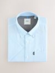 Light Blue Regular Fit Short Sleeve Easy Iron Button Down Oxford Shirt - Image 1 of 1