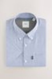 Blue Bengal Short Sleeve With Button Down Collar Stripe Easy Iron Oxford Shirt - Image 1 of 1