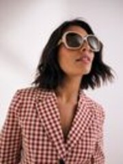 Cream Wrap Sunglasses - Image 1 of 1