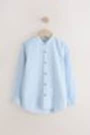 Pale Blue Grandad Collar Linen Mix Long Sleeve Shirt (3-16yrs) - Image 1 of 1