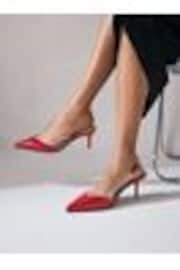 Red Forever Comfort® Point Toe Detail Vinyl Slingback Heels - Image 1 of 1