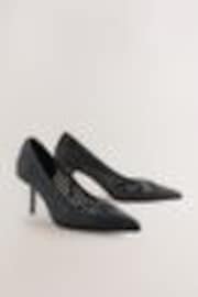 Black Forever Comfort® Point Toe Weave Court Heel Shoes - Image 1 of 1