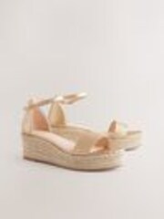 Gold Forever Comfort® Round Toe Flatform Espadrilles Wedges Sandals - Image 1 of 1