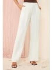Friends Like These White Wide Leg Tailored Trousers With Linen - Image 1 of 1