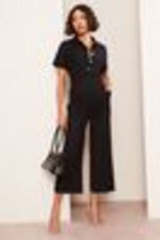 Friends Like These Black Short Sleeve Utility Tailored Jumpsuit - Image 1 of 1