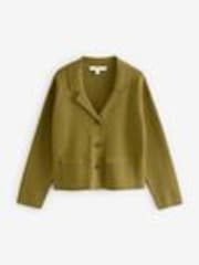Green Olive 100% Cotton Smart Knitted Blazer - Image 1 of 1