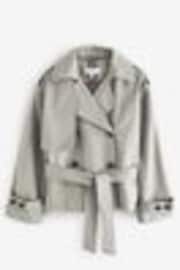 Grey Belted Cropped Trench Jacket - Image 1 of 1