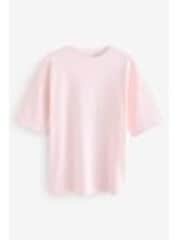 Back Graphic Rio De Janeriro Pink 100% Cotton Relaxed Fit Heavyweight Longline Crew Neck T-Shirt - Image 1 of 1