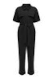ONLY Black Short Sleeve Belted Jersey Jumpsuit - Image 1 of 1