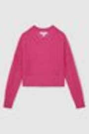 Reiss Pink Aluna Rib-Knit Jumper With Wool and Alpaca - Image 1 of 1