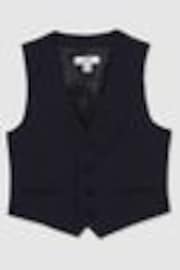 Reiss Navy Hope Wool-Blend Single-Breasted Waistcoat - Image 1 of 1