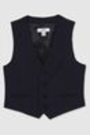 Reiss Navy Hope Wool-Blend Single-Breasted Waistcoat - Image 1 of 1
