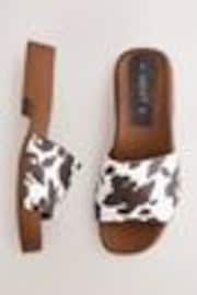 Animal Cow Print Leather Open Toe Studded Clog Mule Sandals - Image 1 of 1