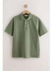 Green 100% Cotton Short Sleeve Slub Polo Shirt - Image 1 of 1