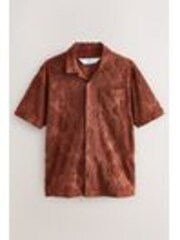 Orange Rust Textured Towelling Shirt - Image 1 of 1