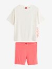 HUGO Pink Two Piece Shorts Pyjama Set - Image 1 of 1