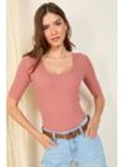 Friends Like These Pink Short Sleeve Jersey Ribbed Scoop Neck Bodysuit - Image 1 of 1