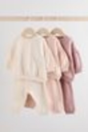 Creme/Pink - Baby Sweatshirt & Joggers 6 Piece Set (0mths-2yrs) - Bild 1 von 1