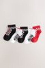 White/Black/Red Checkerboard Rich Trainers Socks 7 Pack - Image 1 of 1