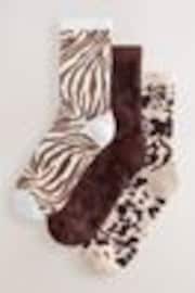 Animal Mix Cushion Sole Ribbed Sport Ankle Socks 3 Pack With Arch Support - Image 1 of 1