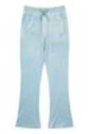 Juicy Couture Aqua Blue Girls Diamanté Bootcut Joggers - Image 1 of 1