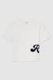 Reiss White Freddie 9-12 yrs Cotton Script-Logo Oversized T-Shirt - Image 1 of 1