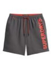Superdry Graphite Grey Sport Graphic 17 Swim Shorts - Image 1 of 1