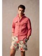 Superdry Beige Hawaiian Print 17 Swim Shorts - Image 1 of 1