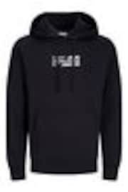 JACK & JONES Black Relaxed Fit Logo Hoodie - Image 1 of 1